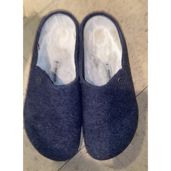 Birkenstock Zermatt Dark Blue Wool Felt‎ Sandals Slippers Size 46 US 13 - Picture 10 of 11